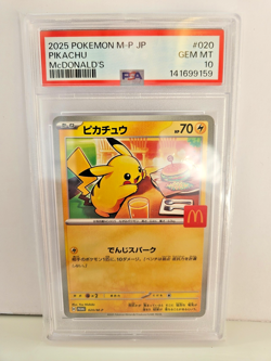 PSA 10 Pikachu 020/M-P – McDonald’s Promo – Japanese Pokemon Card - 'Burgerchu' - Image 1