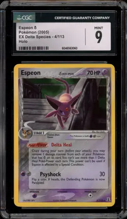 Pokemon Espeon EX Delta Species Holo Rare #4 CGC 9 Mint - Image 1
