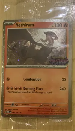 🔥 Pokemon TCG 🔥 HT EXC Phantasmal Flames Reshiram Promo Sealed 017/094 - Image 1