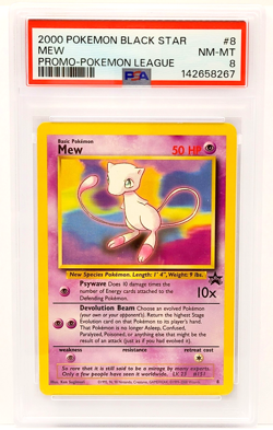 Pokemon #8 Mew Black Star Promo Wizards of the Coast 2000 PSA 8 NM-Mint - Image 1