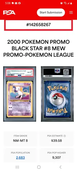 Pokemon #8 Mew Black Star Promo Wizards of the Coast 2000 PSA 8 NM-Mint - Image 3