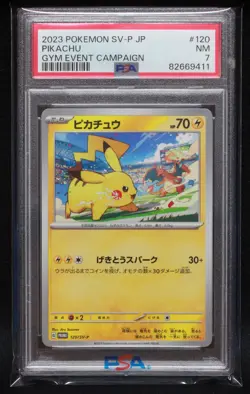 PSA 7 Pikachu 120/SV-P - Gym Event Campaign - 2023 Pokemon Japanese Promo - Image 1