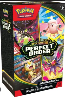 Pokemon TCG Mega Evolution Perfect Order Booster Bundle (6 Packs) Factory Sealed - Image 1
