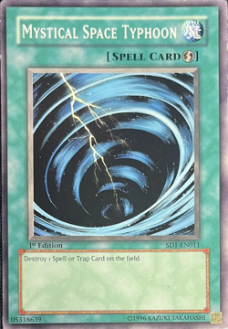 Mystical Space Typhoon SD4-EN016 1st Edition YuGiOh TCG Card LP - Image 1