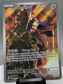 Pokemon TCG Zamazenta 201/182 Sv10 Destined Rivals Holo Illustration Rare Card - Image 1