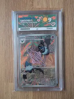 Swoobat 120/086 2025 White Flare IR ACE 9 Mint Graded Pokemon TCG - Image 1