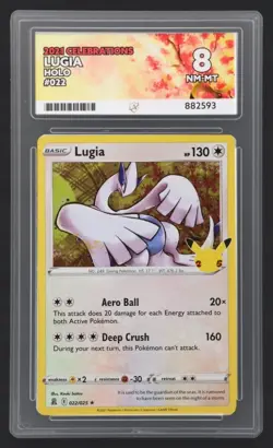 2021 Pokemon Lugia 022/025 Celebrations Holo ACE Label Mint 8 - Image 1