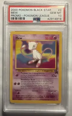 2000 Pokemon Black Star MEW PROMO #8 Pokemon League GEM MINT 10 ￼ - Image 1