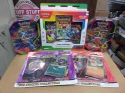 POKEMON FIRST PARTNER ILLUSTRATION + (2) MEGA CHARIZARD TINS + ASCENDED TECH - Image 1