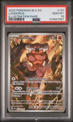 Low Pop 105 Landorus 131/086 Illustration Rare Sv: Black Bolt PSA 10 Pokemon TCG - Image 1