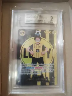 MONKEY D. LUFFY BVB X ONE PIECE MATCH DAY '25 ONE PIECE PROMOS 003 BGS 9 - Image 1