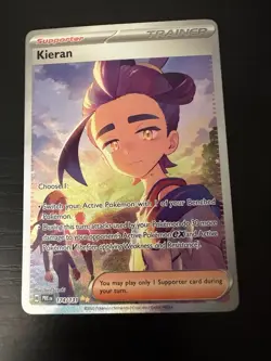 Pokemon TCG Kieran Trainer Prismatic Evolutions Card 174/131 Nm- - Image 1