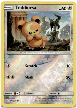 Teddiursa 171/236 Reverse Holo SM - Cosmic Eclipse Pokemon Card NM - Image 1
