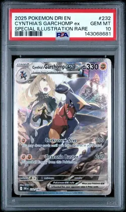 Cynthia's Garchomp ex 232/182 PSA 10 Pokemon 2025 SIR Destined Rivals SV10 - Image 1