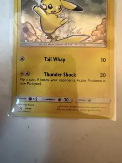 Pokemon Pikachu SM98 Sun & Moon Promos Promo Holo Basic HP60 Tail Whap - Image 3