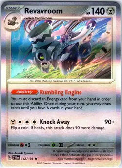Revavroom 142/198 Rare Holo SV01: Scarlet & Violet Base Set Pokemon NM - Image 1