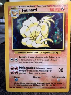 1999 POKEMON TCG BASE SET HOLO RARE #12/102 FRENCH STAGE 1 NINETALES - Image 1