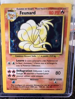 1999 POKEMON TCG BASE SET HOLO RARE #12/102 FRENCH STAGE 1 NINETALES - Image 2