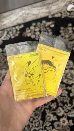 Pokemon TCG Pikachu V SWSH145 & Poke Ball SWSH146 Gold Celebrations UPC - Sealed - Image 1