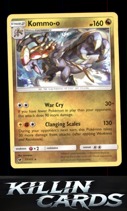 Kommo-o 77/111 Pokemon Rare SM - Crimson Invasion Card NM - Image 1