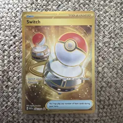Pokemon TCG Scarlet & Violet 151 Set: Switch 206/165 Secret Gold Rare Card - NM - Image 1