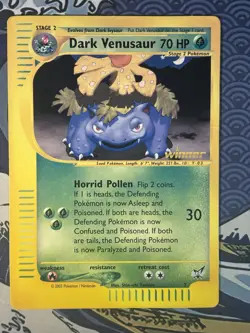 Pokemon TCG Dark Venusaur No.7 Winner Promo Vintage 2003 Nintendo Jumbo Card HP - Image 1