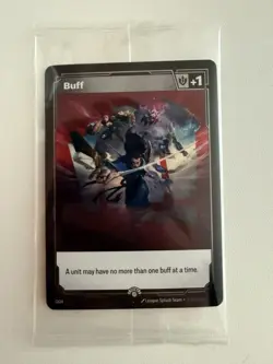 SEALED Riot Exclusive Riftbound Fist Bump Buff Double Sided Promo Card - Image 2