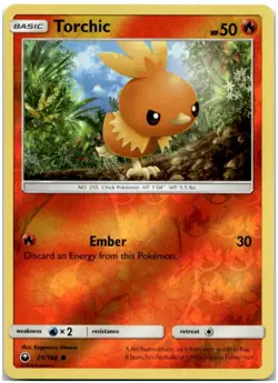 Torchic (25) 25/168 Reverse Holo SM - Celestial Storm Pokemon Card NM - Image 1
