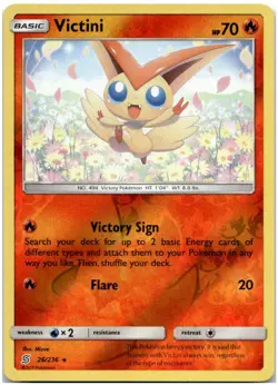 Victini 26/236 Reverse Holo SM - Unified Minds Pokemon Card NM - Image 1