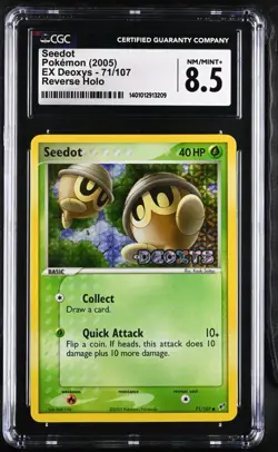 CGC Graded 8.5 Seedot 71/107 EX Deoxys Reverse Holo Pokemon Card - Image 1