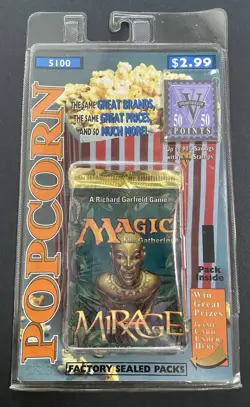 Magic The Gathering MTG POPCORN MIRAGE 15 Cards Booster Pack Still Sealed! - Image 1