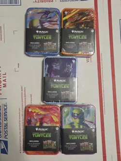 Magic: The Gathering TEENAGE MUTANT NINJA TURTLES Set of 5 TMNT Collectible Tins - Image 1