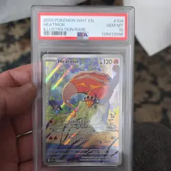 Pokemon Heatmor Sv: White Flare Illustration Rare Holo PSA 10 104/086 2025 - Image 1
