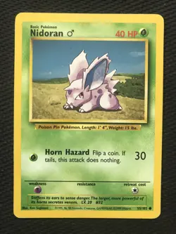 Nidoran 55/102 Pokemon Base Set Common - Image 1