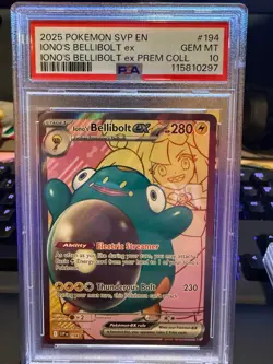 2025 POKEMON SVP EN-SV BLACK STAR PROMO #194 IONO'S BELLIBOLT EX PSA 10 GEM MT - Image 1