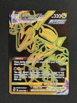 Pokemon Rayquaza VMAX Secret Rare Rapid Strike Full Art Holo TG29/TG30 - Image 1