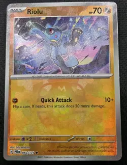 Pokemon Riolu Master Ball Pattern Prismatic Evolutions 050/131 Holo NM Fresh! - Image 1