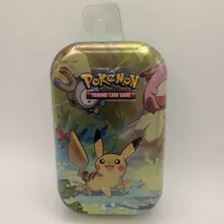 Kanto Heroes Mini Tin - Pikachu Art - 2 Packs - D22 Variation - Pokemon TCG - Image 1