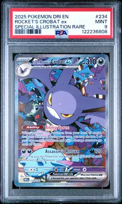 Rocket'S Crobat Ex 2025 Pokemon Dri En #234/182 Illustration Rare PSA 9 - Image 1