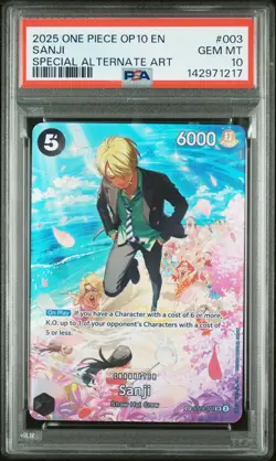 2025 One Piece ST14-003 Sanji Special Alternate Art OP10 Royal Blood PSA 10 - Image 1