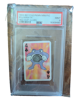 Rare Bicycle Pokemon Poliwrath Mini Playing Card PSA 9 - Image 1