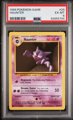 PSA 6 - Shadowless Haunter 29/102 Base Set 1999 - Pokemon Card - EX MINT - Image 1
