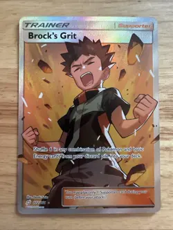 Brock's Grit - 172/181 - Pokemon Team Up Sun & Moon Full Art Ultra Rare Card NM - Image 1