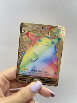 Pikachu VMAX HP 310 Metal POKEMON collectible Card Gift Display! - Image 1