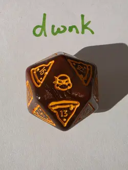 D20 Spindown Oversize Die Pizza TMNT MTG Life Counter Dice 20 Sided Spin Down - Image 1