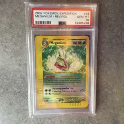 Pokemon Meganium 18 Rev. Foil Expedition 2002 - GEM MINT 10 - Image 1