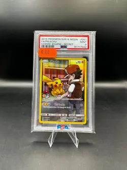 Pikachu Secret Art Rare 2019 Pokemon Sun & Moon Cosmic Eclipse #241 PSA 9 Mint - Image 1