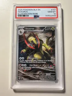 Pokemon TCG - Black Bolt Illustration Rare Haxorus 147/086 - PSA 10 - Image 1