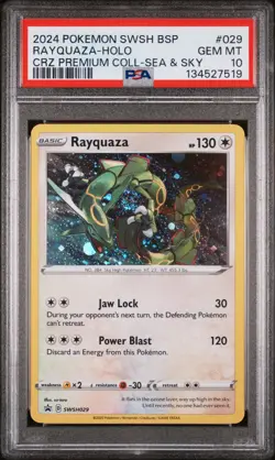2024 POKEMON SWSH BLACK STAR PROMO #029 RAYQUAZA-HOLO PSA 10 - Image 1