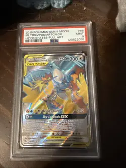 Moltres & Zapdos & Articuno Gx Pokemon Sun & Moon Hidden Fates 66 PSA 9 - Image 1